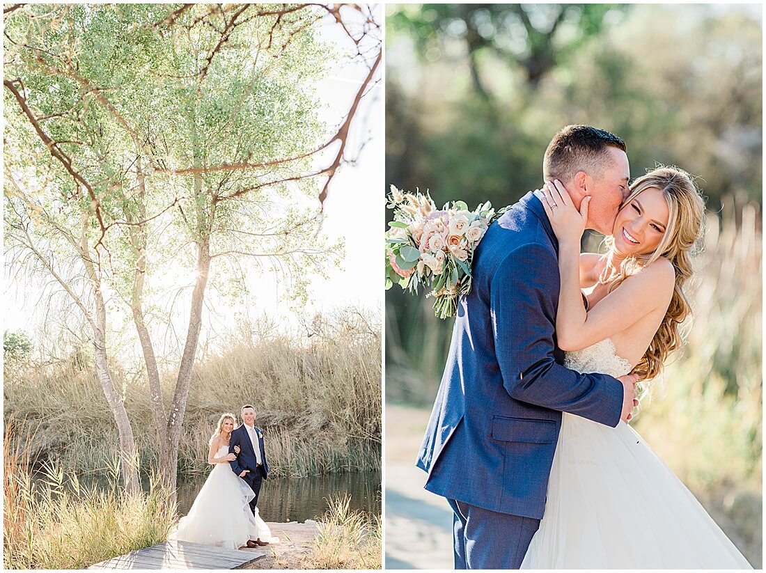 Bride and groom portraits taken by lake cochren at tanque verde ranch
